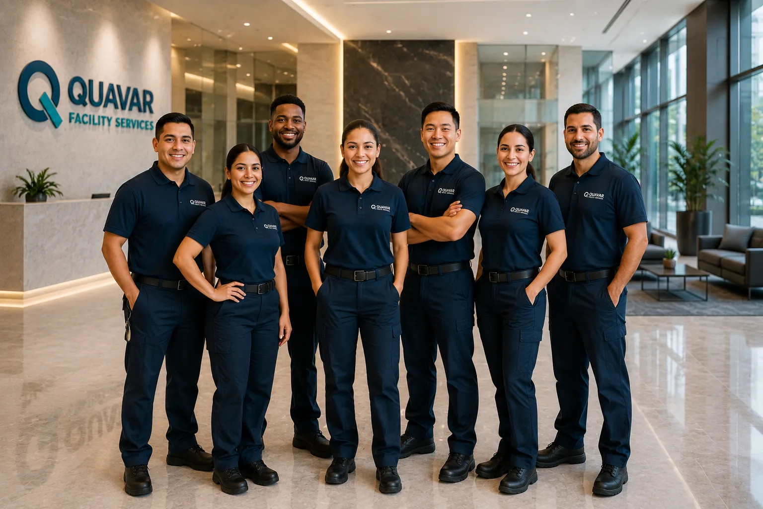 Professional team in a modern facility environment